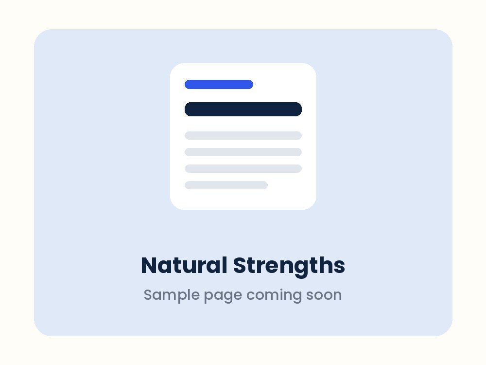 Natural Strengths sample page