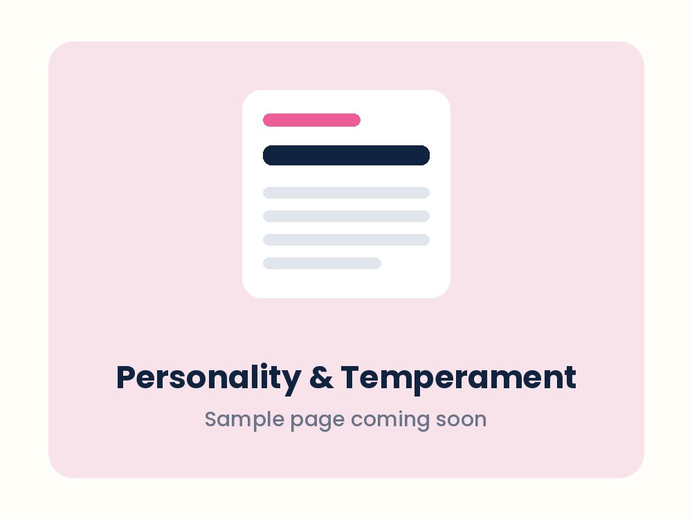 Personality & Temperament sample page
